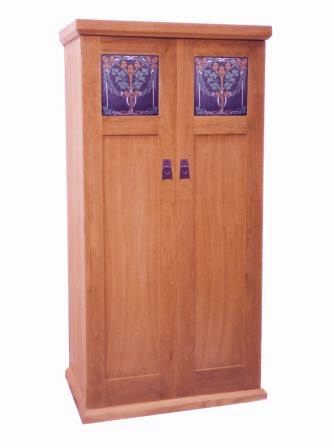 Arts & Crafts Movement style bedroom wardrobes furniture with decorative panels