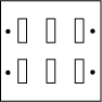 Arts & Crafts Movement style 6 Gang 2 way rocker switch