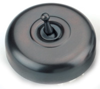 Arts & Crafts Movement style antique plain bronze single domed nipple electric light switch