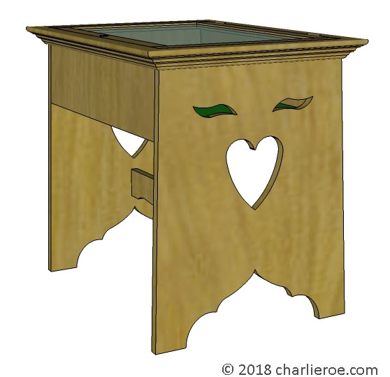 New CFA Voysey Arts & Crafts Movement medium oak display cabinet with end 'faces'