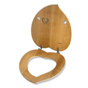 CFA Voysey Arts & Crafts Movement Heart Medium oak WC seat