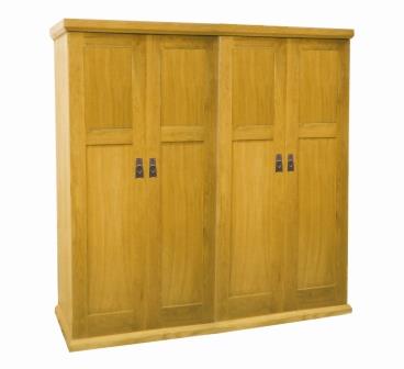 CFA Voysey Arts & Crafts Movement style Oak 3 door wardrobe