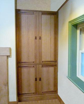 new CFA Voysey Arts & Crafts Movement style Oak built in 2 door wardrobe