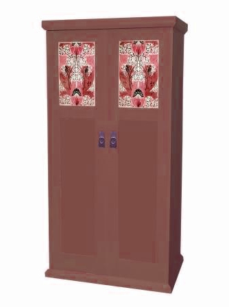 CFA Voysey Arts & Crafts Movement style painted bedroom 2 door wardrobe
