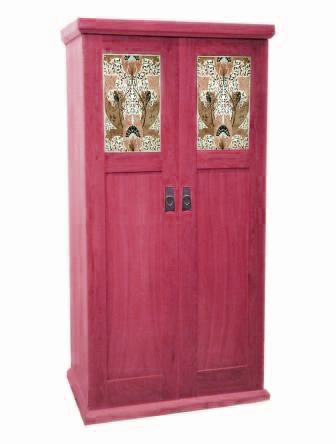 CFA Voysey Arts & Crafts Movement style painted bedroom 2 door wardrobe