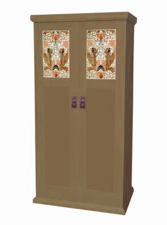 CFA Voysey Arts & Crafts Movement style painted bedroom 2 door wardrobe
