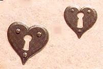 CFA Voysey Arts & Crafts Movement drawer & door heart escutcheons