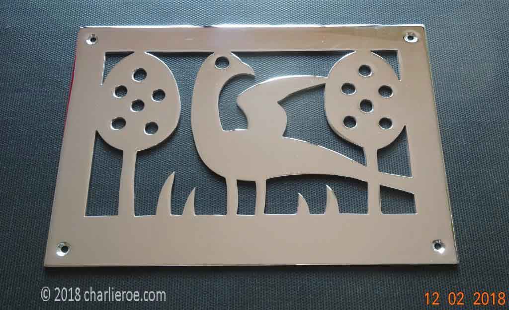 new CFA Voysey Arts & Crafts Movement single 'bird' air vent grill in chrome