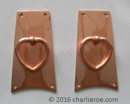 CFA Voysey Arts & Crafts Movement copper cabinet handles pulls & fittings