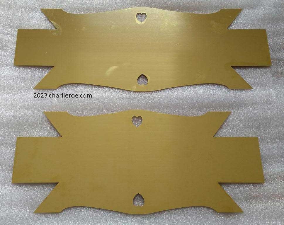new C F A Voysey Arts & Crafts Movement brass pentray flat sheet before folding - one of these was made to a bespoke size