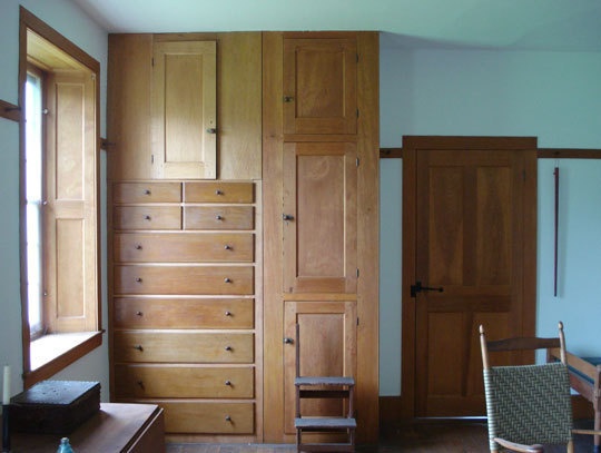 Hancock Shaker village, Massachusetts, built-in bedroom furniture