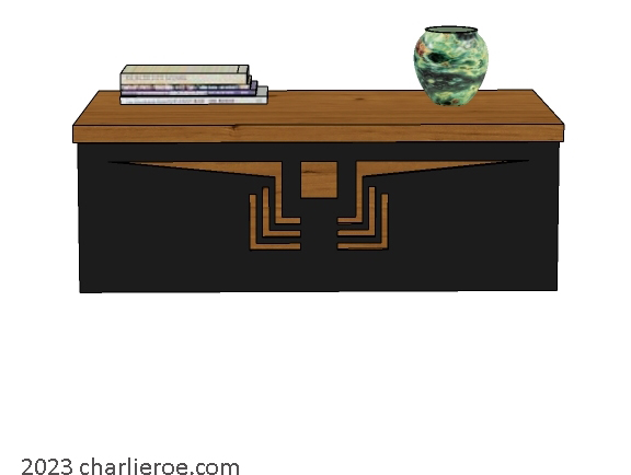 New Frank Lloyd Wright Prairie style oak low sideboard, cabinet or TV stand or a wall hung console table in a painted wood finish