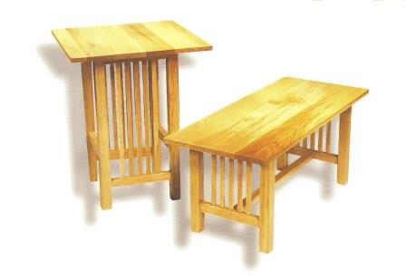 new Arts & Crafts Movement Frank Lloyd Wright Mission Prairie style coffee table & lamp table