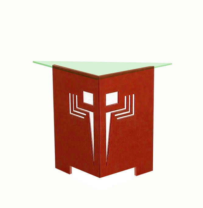 New Frank Lloyd Wright Arts & Crafts Mission Prairie Usonian style oak & painted side console tables