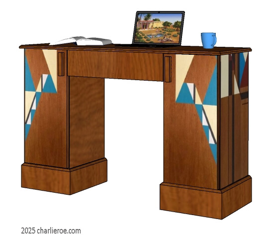 New Frank Lloyd Wright Arts & Crafts style home office desk with oak & painted finish