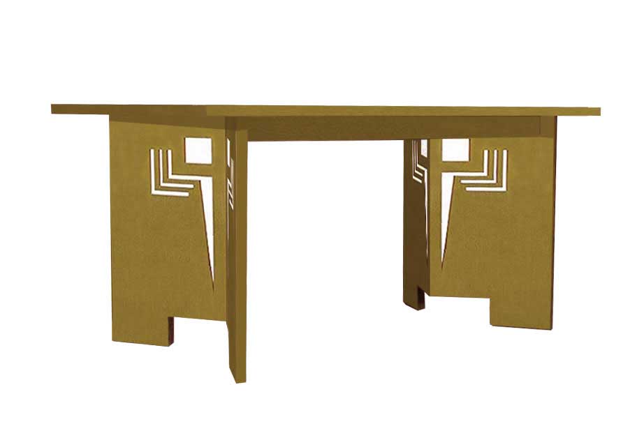 New Frank Lloyd Wright Arts & Crafts Mission Prairie Usonian style oak & painted dining tables
