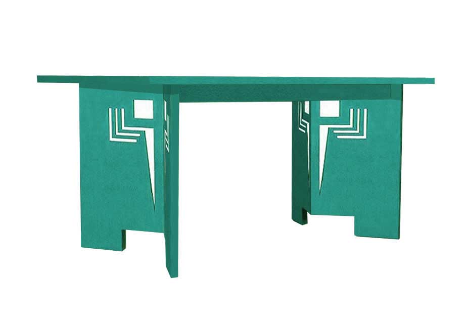 New Frank Lloyd Wright Arts & Crafts Mission Prairie Usonian style oak & painted dining tables