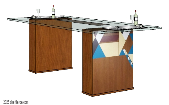 New Frank Lloyd Wright Arts & Crafts Mission Prairie Usonian style oak & painted dining tables