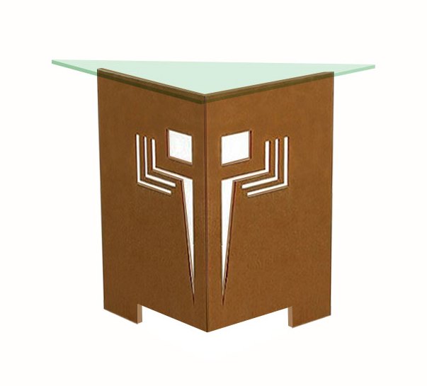 New Frank Lloyd Wright Arts & Crafts Mission Prairie Usonian style oak & painted side console tables