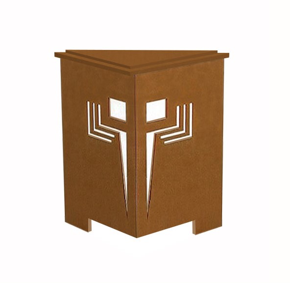 New Frank Lloyd Wright Arts & Crafts Mission Prairie Usonian style oak & painted side console tables