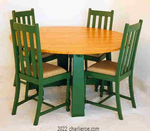 William Wm Morris & Co Arts & Crafts Movement style Dining Table & dining Chairs