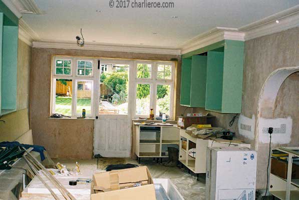new Arts and crafts movement fitted  painted kitchen furniture