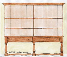 Sir Edwin Lutyens Arts and crafts movement Oak kitchen dresser design for Castle Drogo furniture