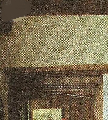 Norman Jewson's Cotwolds Arts & Crafts Movement plaster Owl plaque in Owlpen Manor