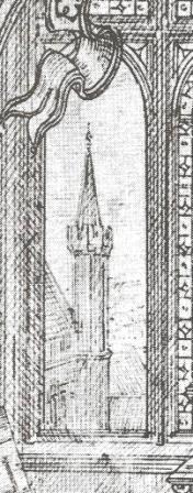 Close up of Pugin design as source for the Red House stairs newel post by philip Webb