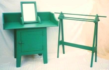 Clothes horse Wm Morris painted Arts & Crafts Movement/Gothic Revival furniture