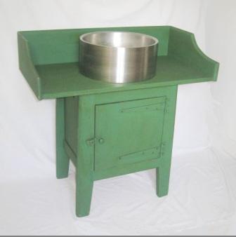 Wm Morris Arts & Crafts Movement green painted Artisan wash stand vanity unit