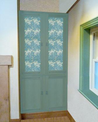 William Morris Arts & Crafts Movement Gothic Revival style built-in bedroom wardrobe furniture