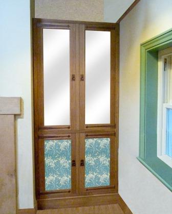 William Morris Arts & Crafts Movement Gothic Revival style built-in bedroom wardrobe furniture