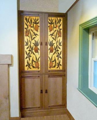 William Morris Arts & Crafts Movement Gothic Revival style built-in bedroom wardrobe furniture