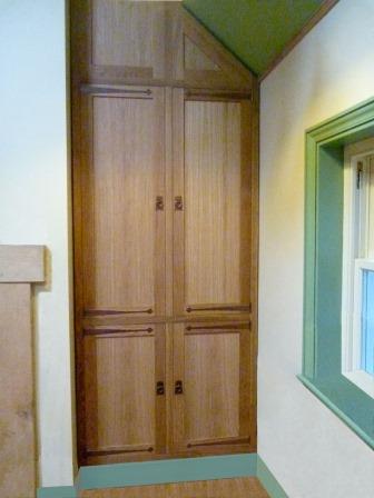 William Morris Arts & Crafts Movement Gothic Revival style built-in bedroom wardrobe furniture