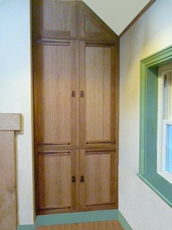 William Morris Arts & Crafts Movement Gothic Revival style built-in bedroom wardrobe furniture