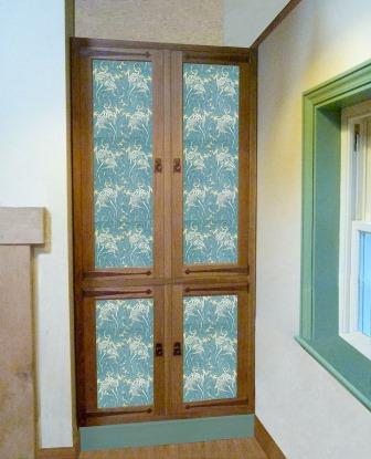 William Morris Arts & Crafts Movement Gothic Revival style built-in bedroom wardrobe furniture