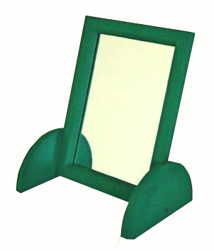 Dressing table mirror painted green by Ford Madox-Brown / Wm Morris & Co Arts & Crafts Movement Reformed Gothic Revival furniture