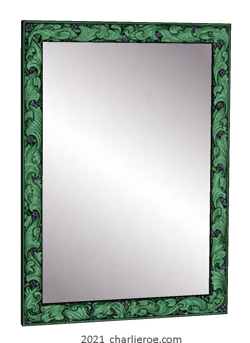 William Wm Morris 'Foliage' decorative painted large mirror frame