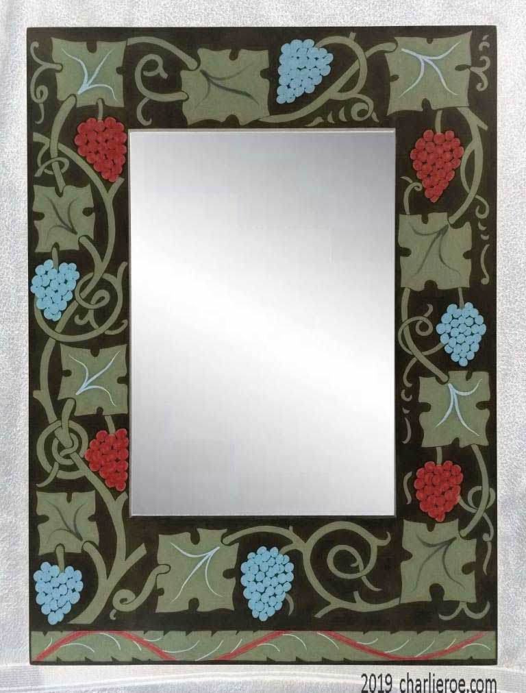 new William Wm Morris 'Vine' decorative painted large mirror frame