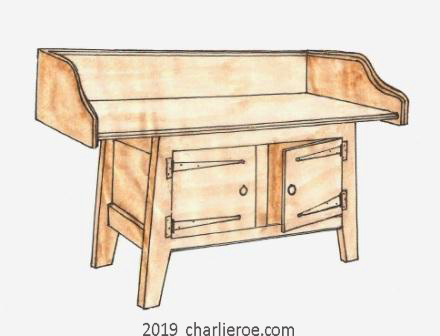 new William Wm Morris & Co. Arts & Crafts Movement Artisan range wooden 2 door sideboard washstand