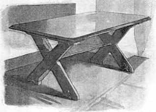 Ford Madox Brown design for Wm Morris & Co. Gothic Arts and Crafts Movement x frame table, furniture