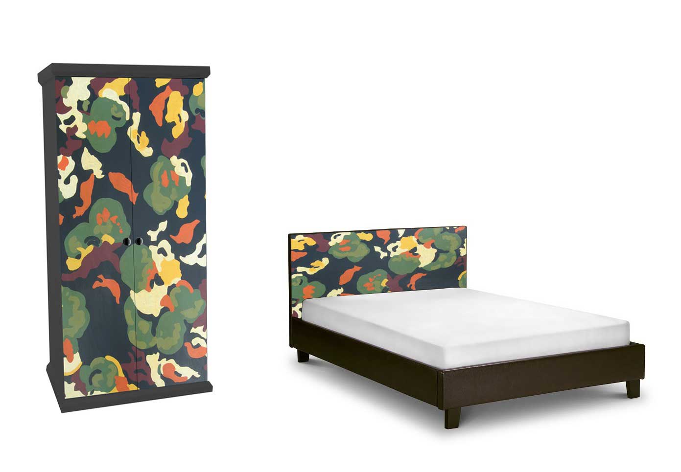 New Bloomsbury Group Omega Workshops artistic painted Bedroom furniture with Lilypond design