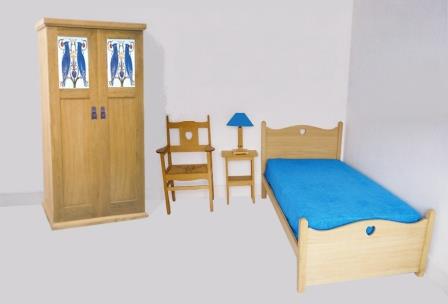 New CFA Voysey Arts & Crafts Movement oak bed & wardrobe & bedroom furniture