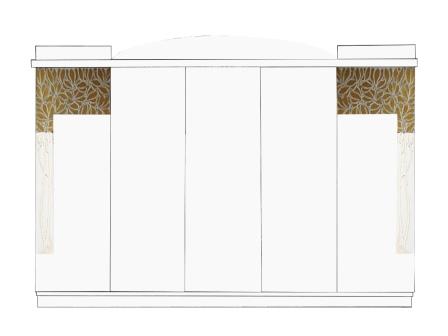 New Vienna Secession style 5 door  painted wardrobe