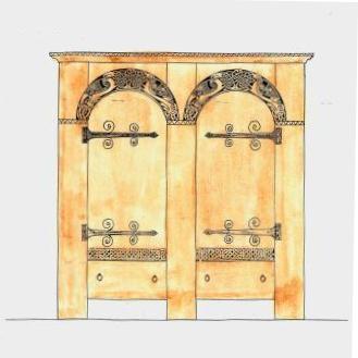 New Viking 'Dragon' Revival style carved wooden bedroom double wardrobe