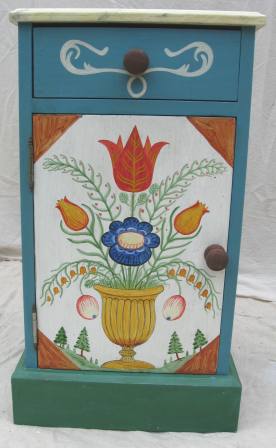 Tyrolean Alpine painted bed and bedroom furniture