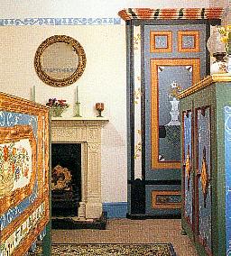 Tyrolean Alpine Austrian painted folk farm peasant country bedroom furniture