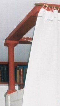 Turned bed leg column on Carl Larsson's painted bed furniture