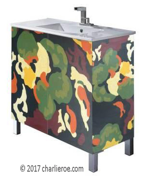 Omega Workshops Bloomsbury Group Lilypond painted bathroom vanity unit